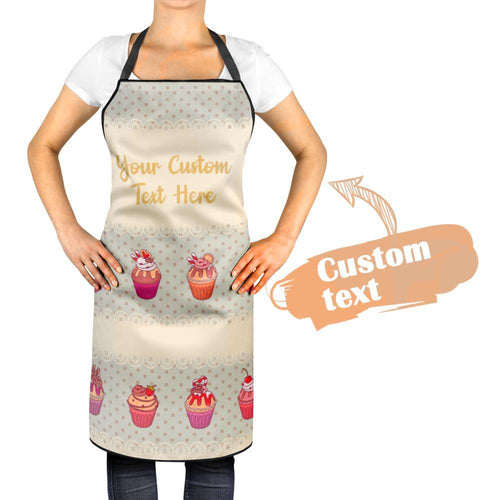 Personalized Kitchen Cooking Apron with Your Text and Cupcake
