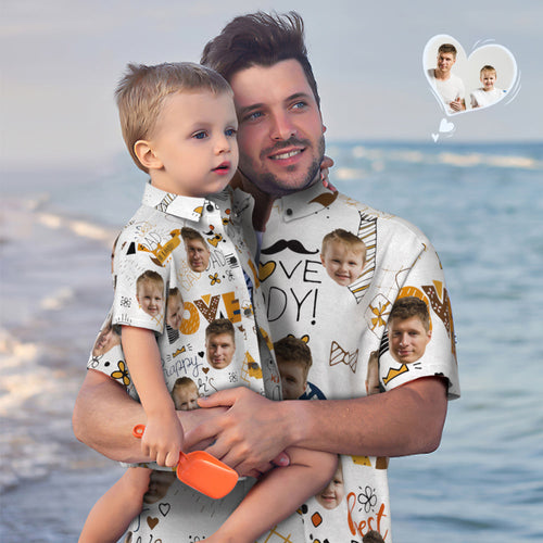 Custom Face Hawaiian Shirt Matching Father's Day Shirt Father's Day Gift - Best Dad