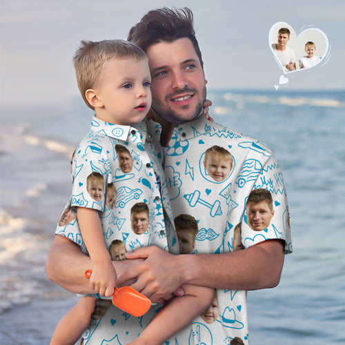Custom Face Hawaiian Shirt Matching Father's Day Shirt Father's Day Gift - Best Dad in the World