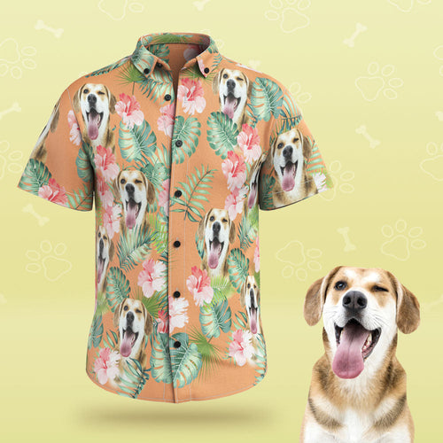 Custom Face Men Hawaiian Shirts Personalized Dog Face on a Hawaiian Shirt for Pet Lover