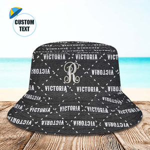 Custom Bucket Hat Unisex Black Plaid Fisherman Hat Personalised Your Name - MyFacepajamas