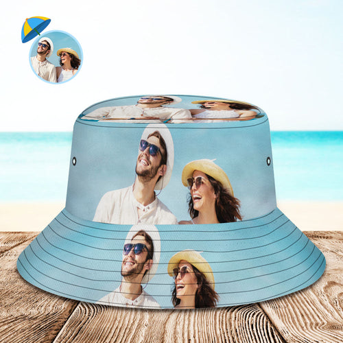 Custom Bucket Hat Photo Bucket Hat Personalise Wide Brim Outdoor Summer Cap Hiking Beach Sports Hats Gift for Lover