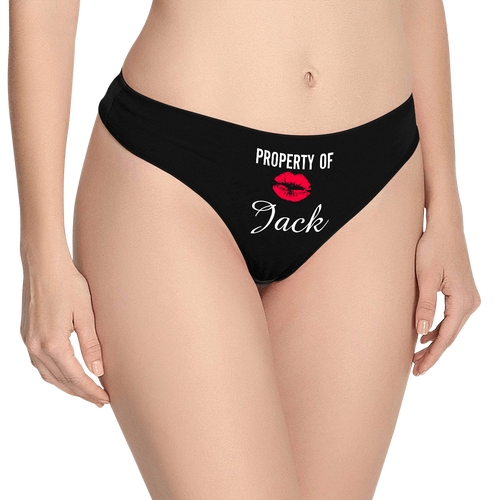 Women's Custom Property of Yours Thong for Girlfriend - Kiss
