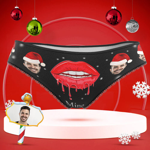 Custom Face Underwear Personalized Women High-Cut Briefs Panties Christmas Gift - Lips