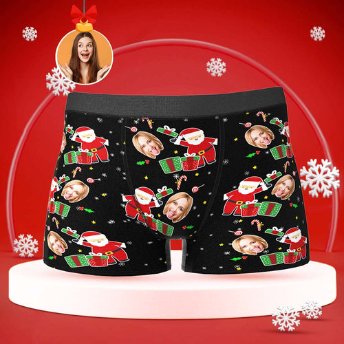 Custom Face Boxers Funny Briefs Men's Shorts With Girlfriend Photo Christmas Surprise Gift