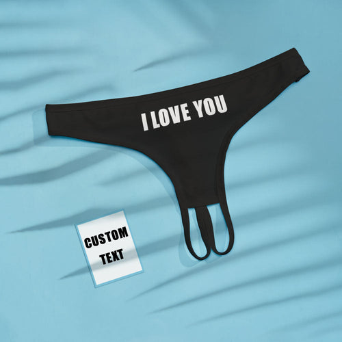 Custom Text Crotchless Panty Naughty Women Underwear Gift for Her - MyFacepajamas
