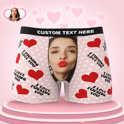 3D Preview Custom Face Man Boxer Shorts I Fucking Love You