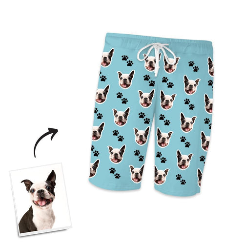 Custom Dog Photo Short Pajama Pants, Nightwear, Sleepwear