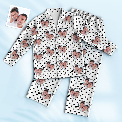 Custom Photo Pajamas Personalized Special Love Hearts Women Men Set Pajamas