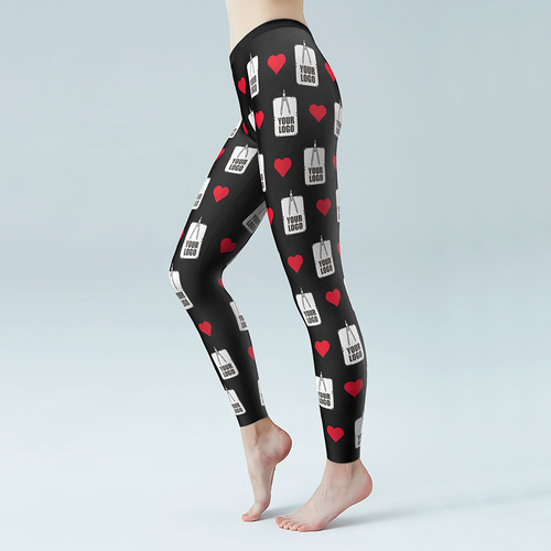 Custom Heart Leggings With Your LOGO Personalized Gift