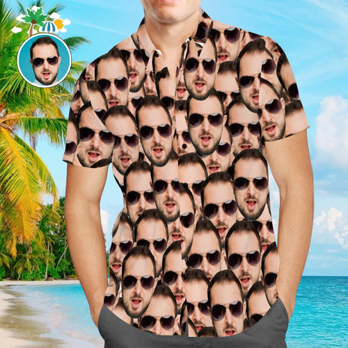 Custom Hawaiian Shirts Muti-face Design Online Preview Aloha Beach Shirt For Men