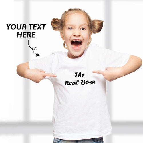 Custom Text Kid T-Shirt 2-6 years old Cotton T-Shirt White