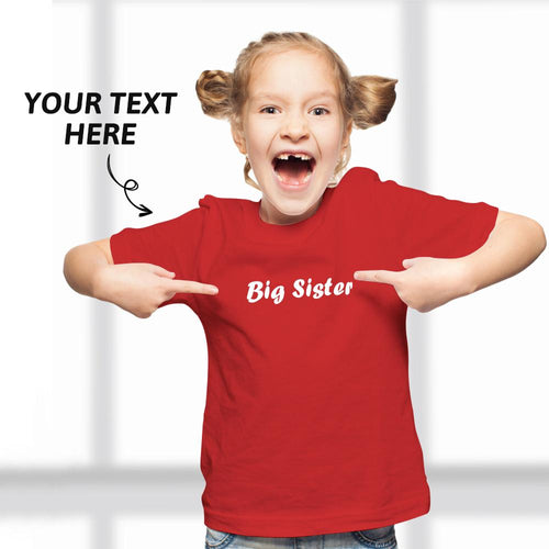 Custom Text Kid T-Shirt 2-6 years old Cotton T-Shirt Red