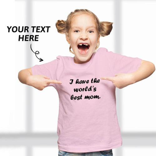 Custom Text Kid T-Shirt 2-6 years old Cotton T-Shirt Pink