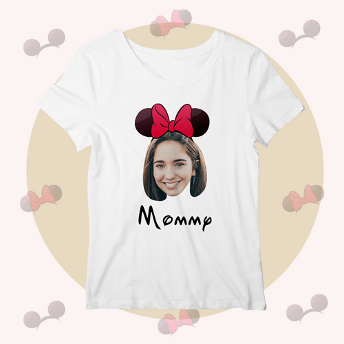 Custom Face Family Matching Shirt Women's Cotton T-shirt For Mom