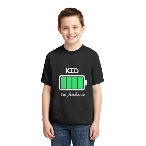 Custom Name Matching Family Shirts Personalised Polyester T-shirt Kids Shirts With Fully Charged