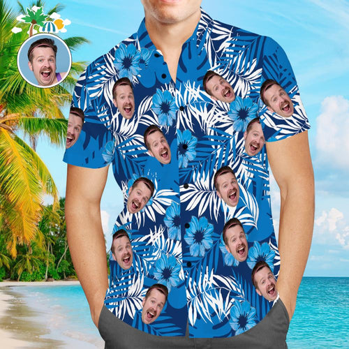 Custom Hawaiian Shirts Flowers and Leaves Design Online Preview Personalized Aloha Beach Shirt For Men