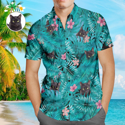 Custom Hawaiian Shirts Black Cat Online Preview Personalized Aloha Beach Shirt For Men