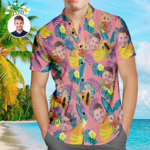 Custom Face Online Preview Hawaiian Shirt Personalized Photo Men's Hawaiian Shirt Gift for Him