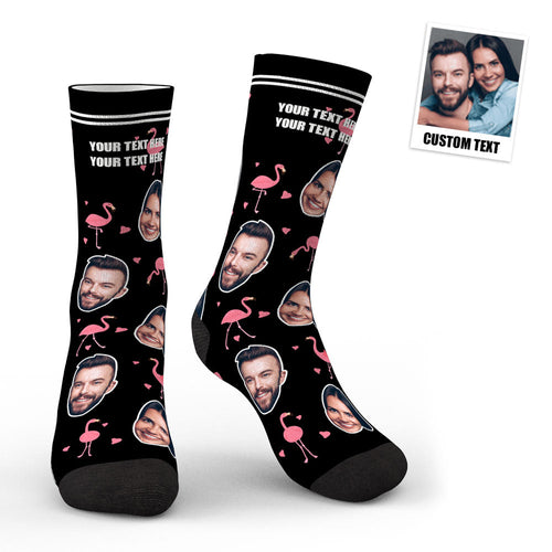 3D Preview Custom Swan Flamingo And Face On Socks