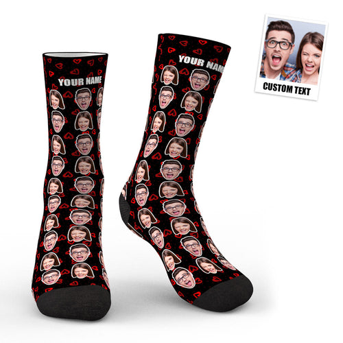 3D Preview Custom Photo Socks Colorful - Two Faces