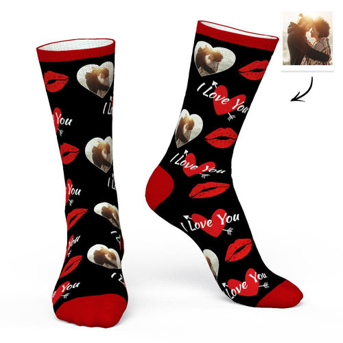 Customized Love Face Socks Photo Socks with Heart Shaped Photo