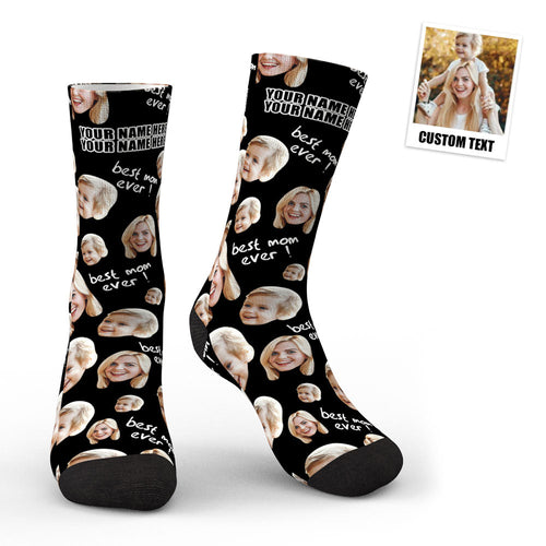 3D Preview Custom Photo Socks Gifts For Mother Best Mom Ever