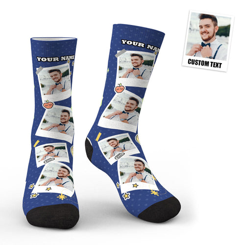 3D Preview Personalised Sticky Note Mark Custom Photo Socks