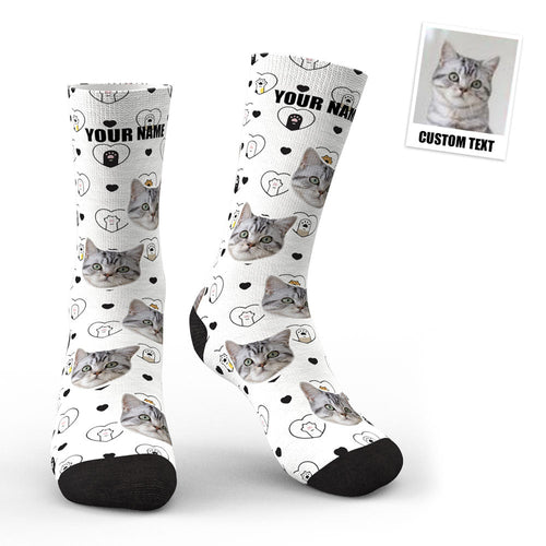 3D Preview Custom Pet Face Socks Cat Lovers And Cat Owner Gift