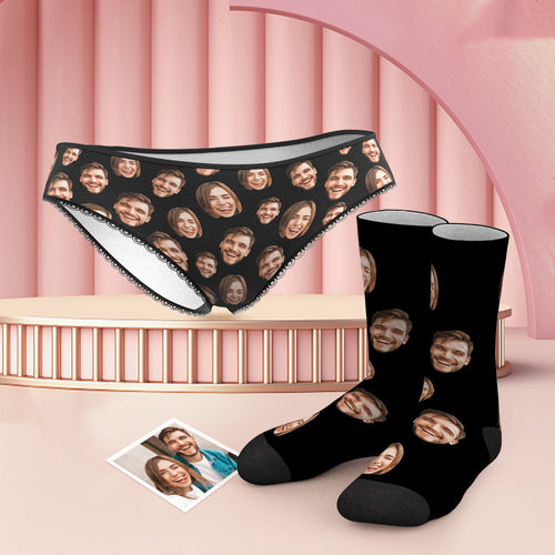Custom Face Panties And Socks Set - Funny